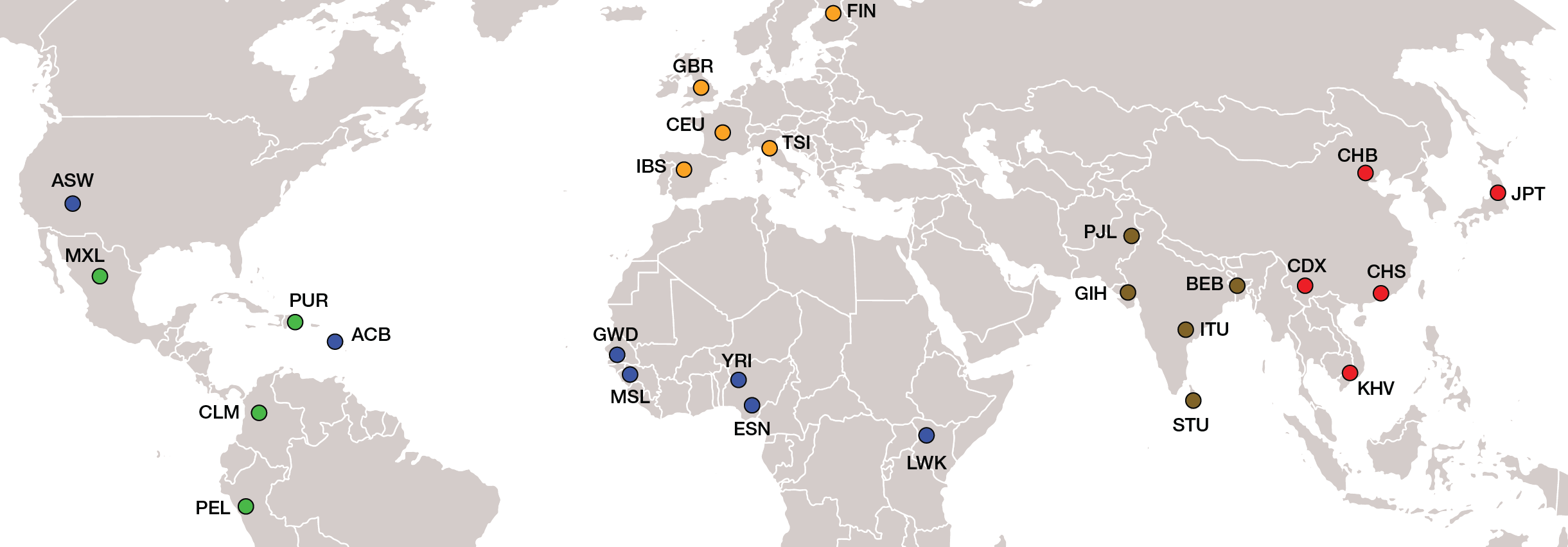 1000 Genomes Project Population Map